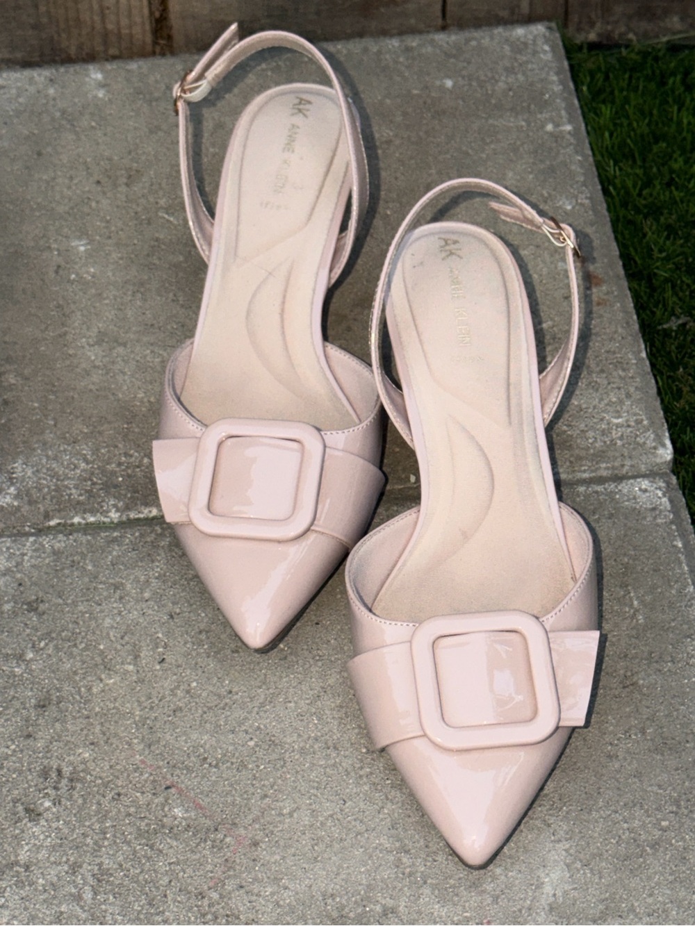 Anne Klein Pink Strappy Pointed-Toe Heels